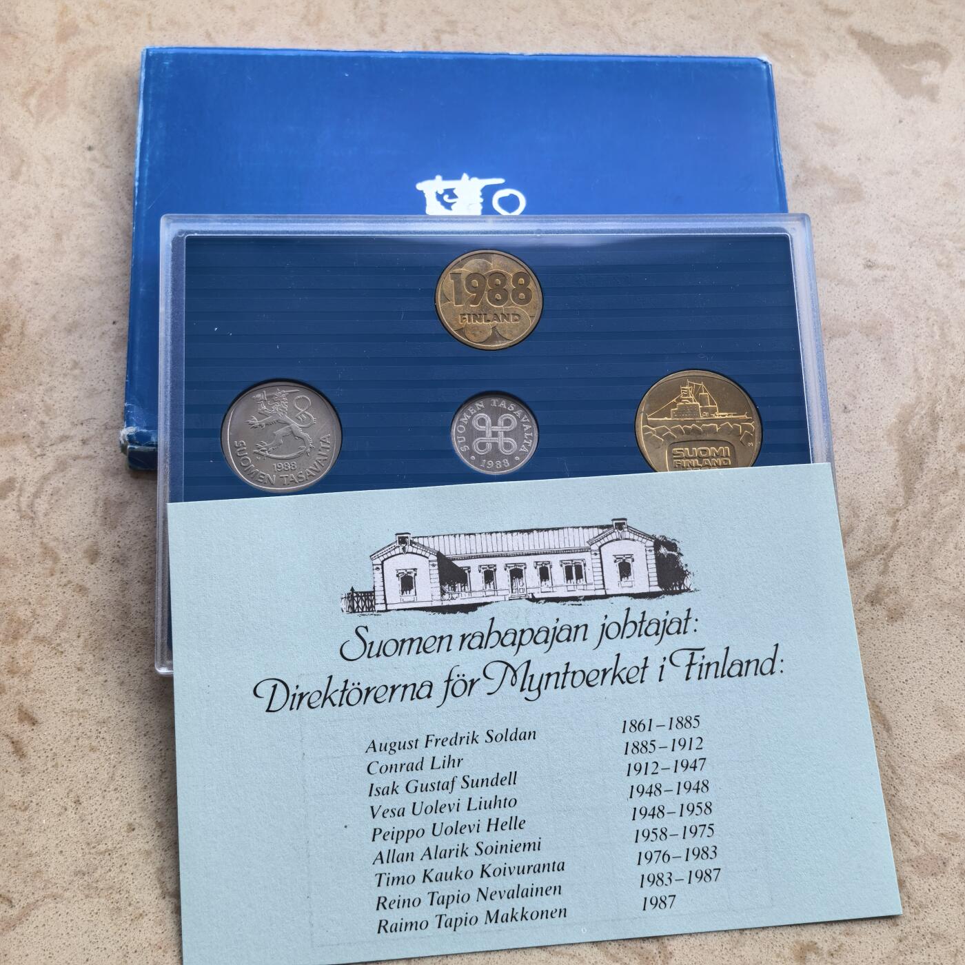 道一币馆币章第一百七十场 原包装 芬兰1988年清年套币六枚+纪念章