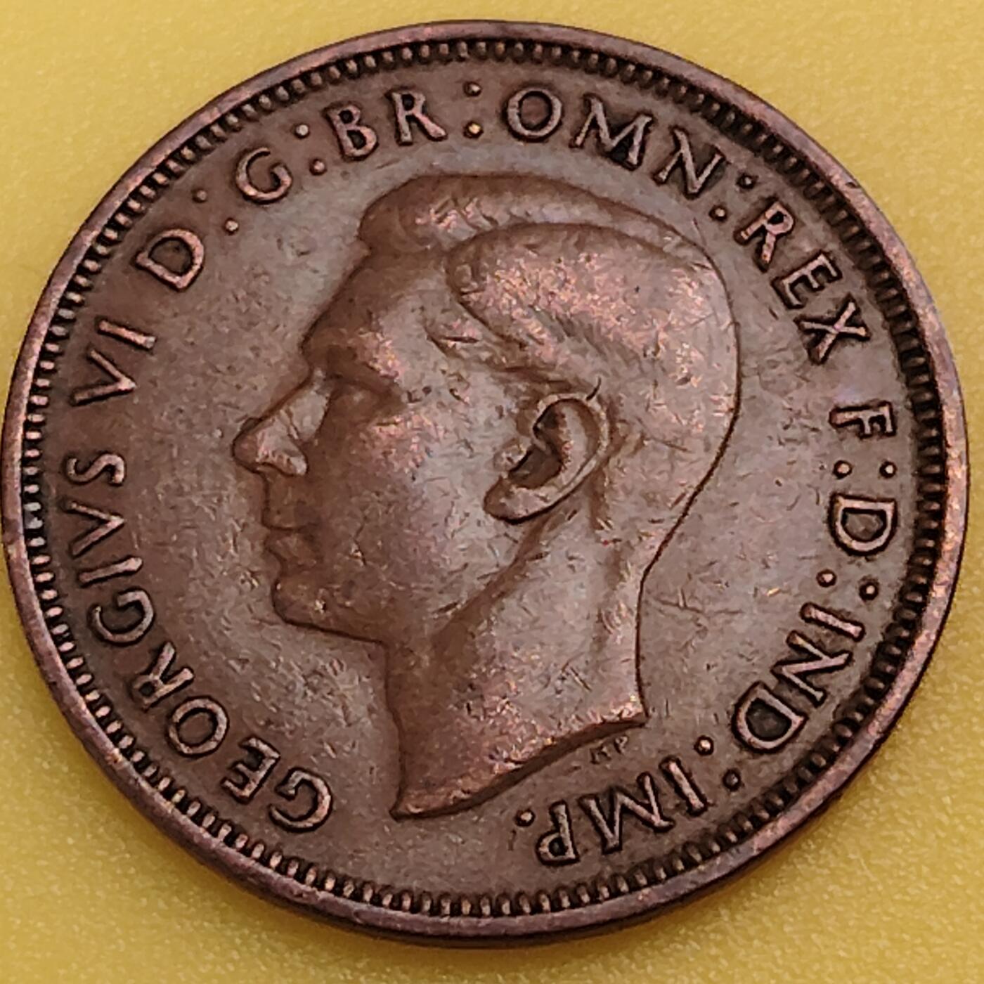 布加迪🐬～世界钱币(上海)🌾第 282 期 /  各国套币和散币 英国🇬🇧 1942年 1/2便士 乔治六世