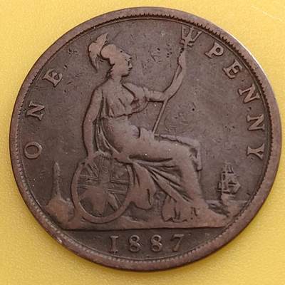 布加迪🐬～世界钱币(上海)🌾第 282 期 /  各国套币和散币 - 英国🇬🇧 1887年 1便士 维多利亚女王