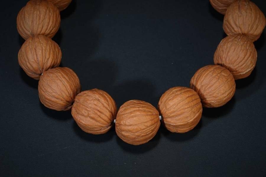 上海都达杂项专场五十八【全场包邮】   猴头凤羽核桃手串93-225