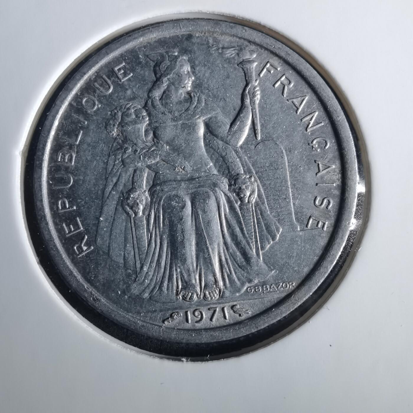 沼泽如烟--第1033场 法属新喀里多尼亚1971年2法郎