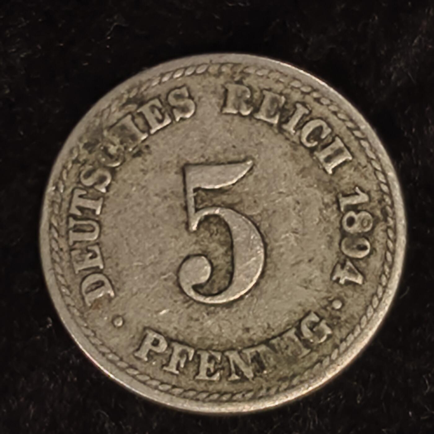 Krab外币市集Vol.27 德国1894年5芬妮