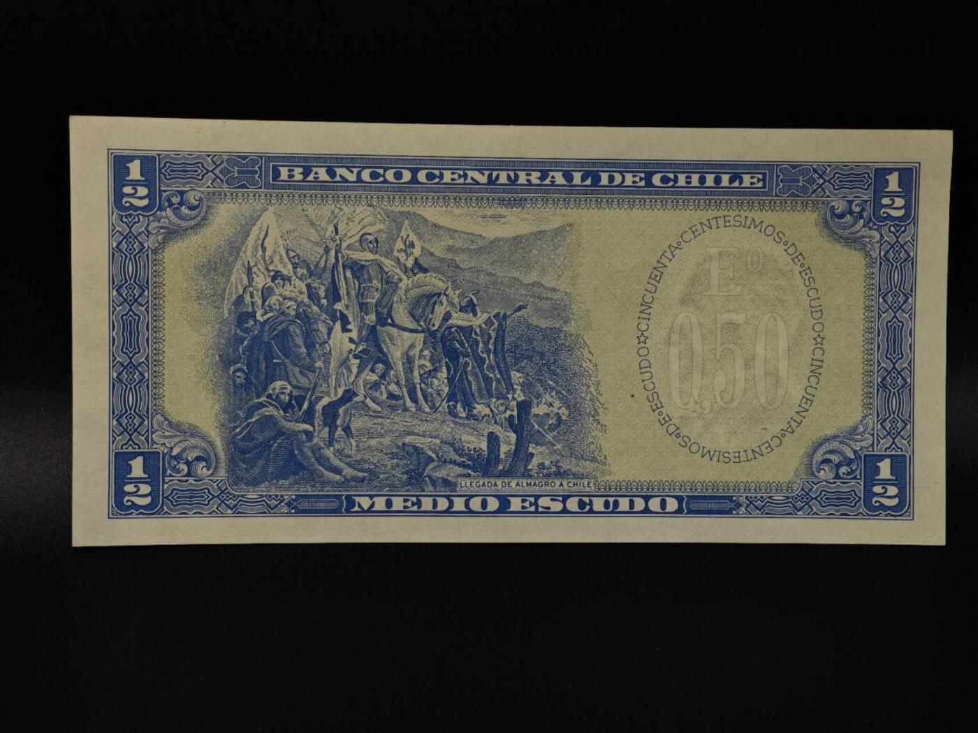  【淘币小摊】限时拍第八百八十四拍   纸币场    每周一统一发货 智利1/2埃斯库多纸币