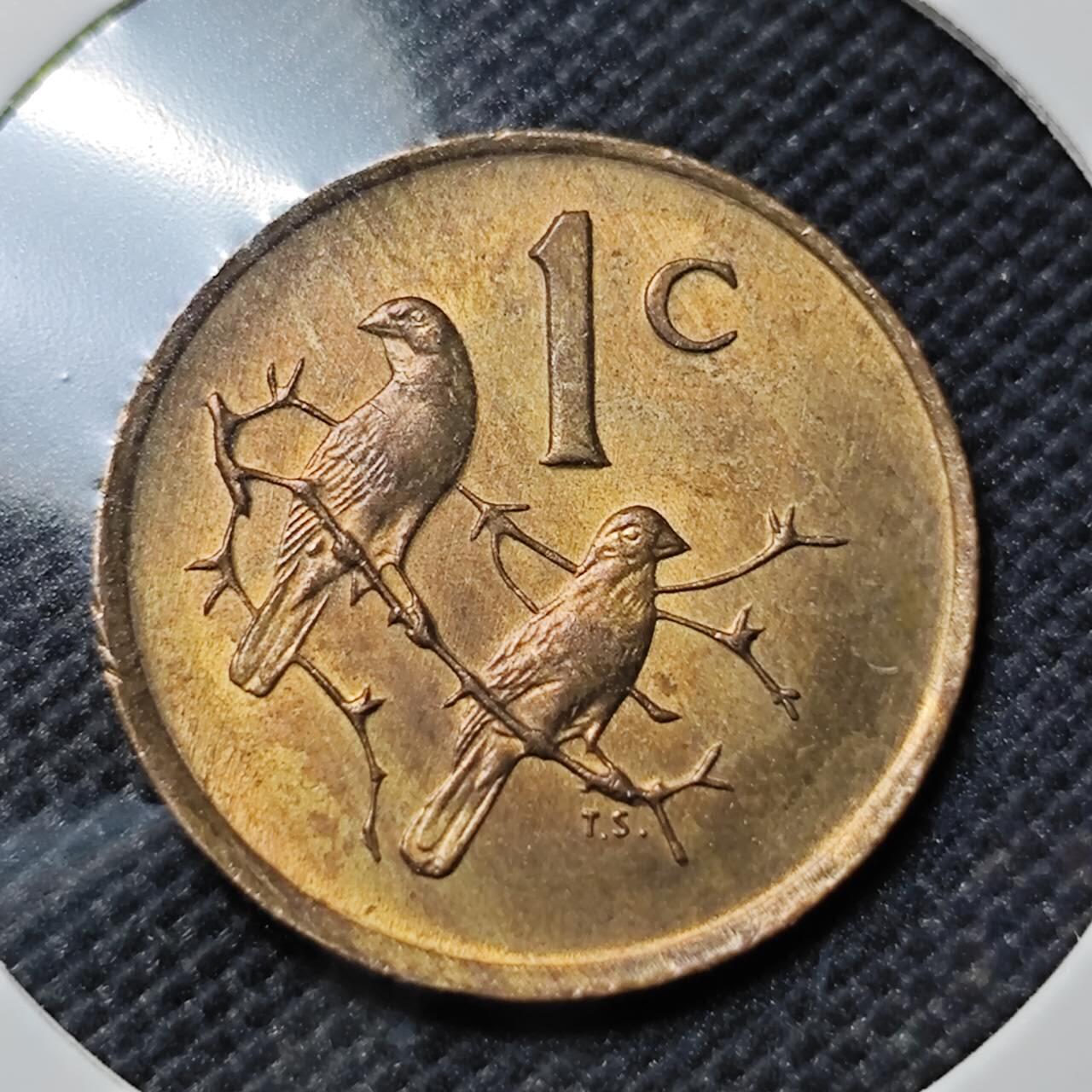 KK钱币收藏小铺   套币专场 2月预留时间 周末发货  1989南非1分铜币 好品