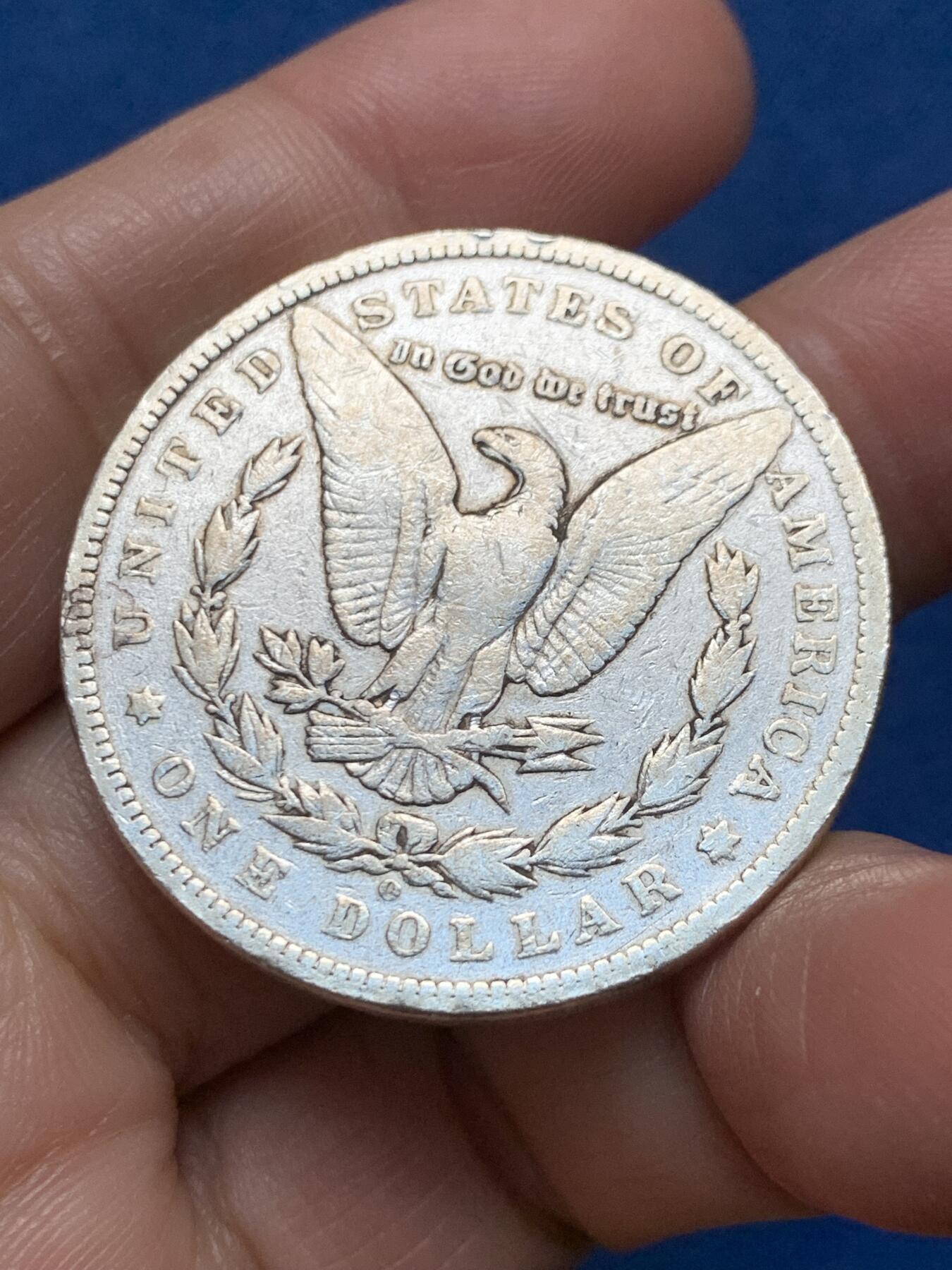 《竞宝斋》第473场 周日，周一 2场连拍 （全场包邮）欢迎送拍 美国1896年摩根一美元银币 自然流通品