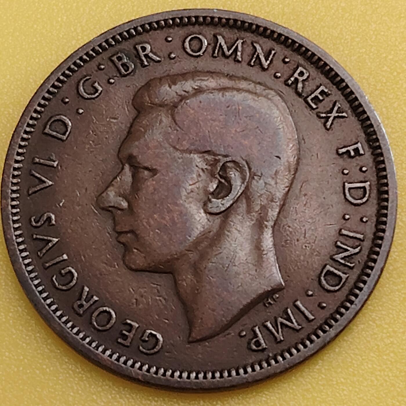 布加迪🐬～世界钱币(上海)🌾第 282 期 /  各国套币和散币 英国🇬🇧 1939年 1/2便士 乔治六世