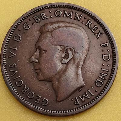 布加迪🐬～世界钱币(上海)🌾第 282 期 /  各国套币和散币 - 英国🇬🇧 1939年 1/2便士 乔治六世