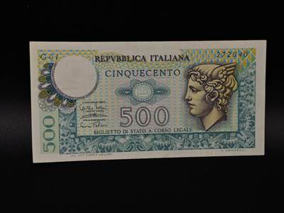  【淘币小摊】限时拍第八百八十四拍   纸币场    每周一统一发货 - 意大利1974年500里拉纸币【有折】