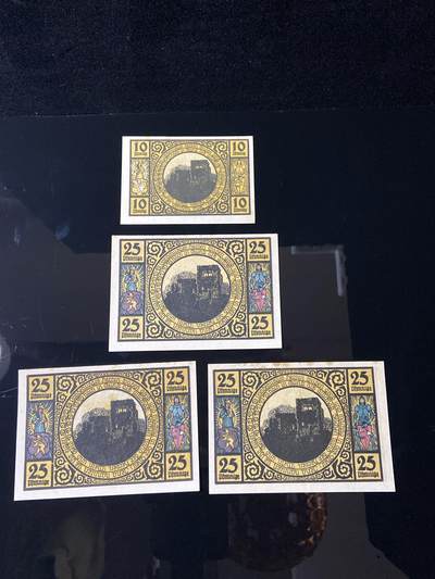 2026年第三十七场(总第二百零六场）德紧纸币特拍场(佣金3%，最低1元) - 德紧纸币–德国萨克森州多韦达市（Doberda/Doberda）10、25芬妮四枚套票