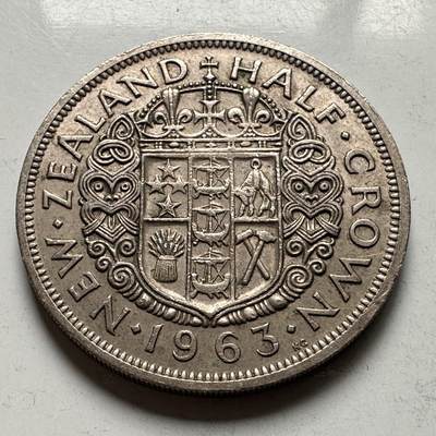 🌹外币初藏🌹🐯2026年第33场   每周二四六晚8️⃣点 接代拍 - 新西兰1963年 1/2克朗