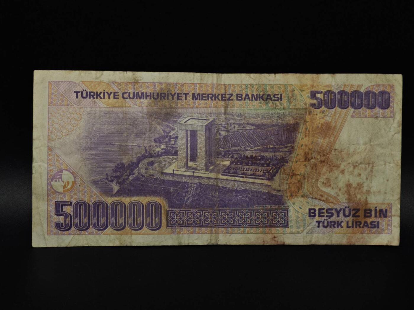 【淘币小摊】限时拍第八百八十四拍   纸币场    每周一统一发货 土耳其500000里拉纸币【有折】