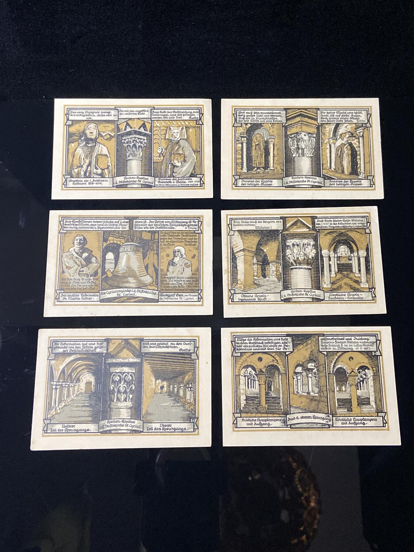 2026年第三十七场(总第二百零六场）德紧纸币特拍场(佣金3%，最低1元) 稀有德紧纸币–德国萨克森-安哈尔特州格尔罗德市（Gernrode-Harz，哈茨山区格尔罗德）50芬妮六枚套票