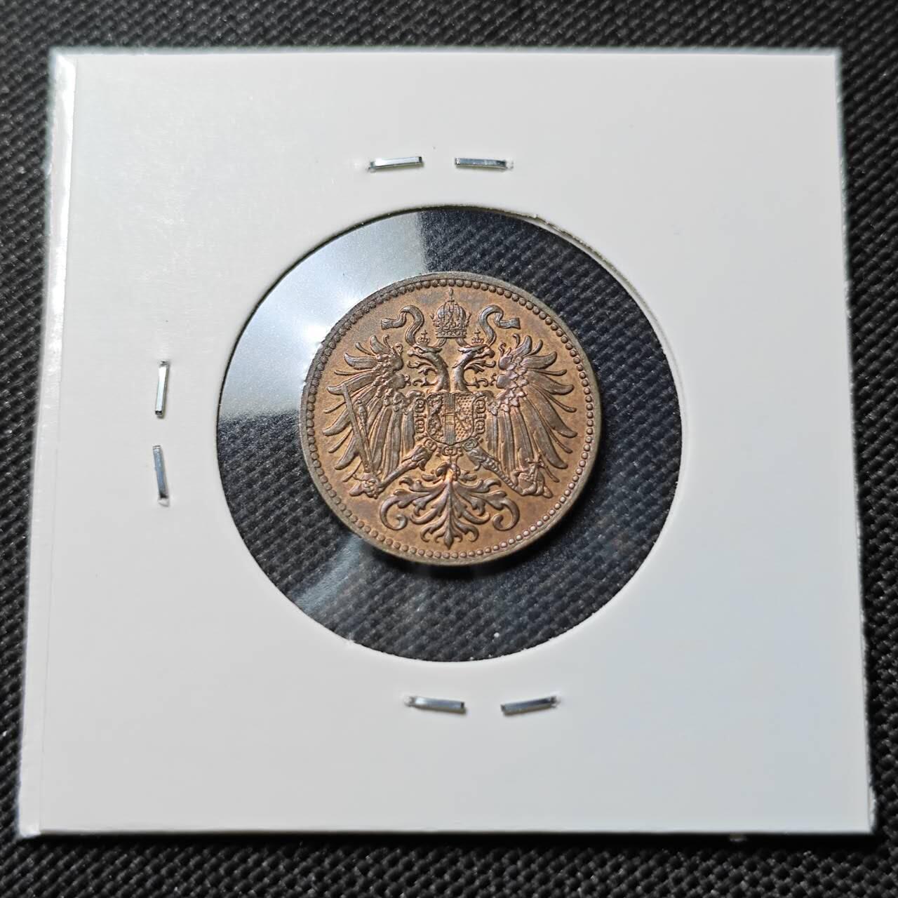 KK钱币收藏小铺   套币专场 2月预留时间 周末发货  1907奥地利2格罗申 好品