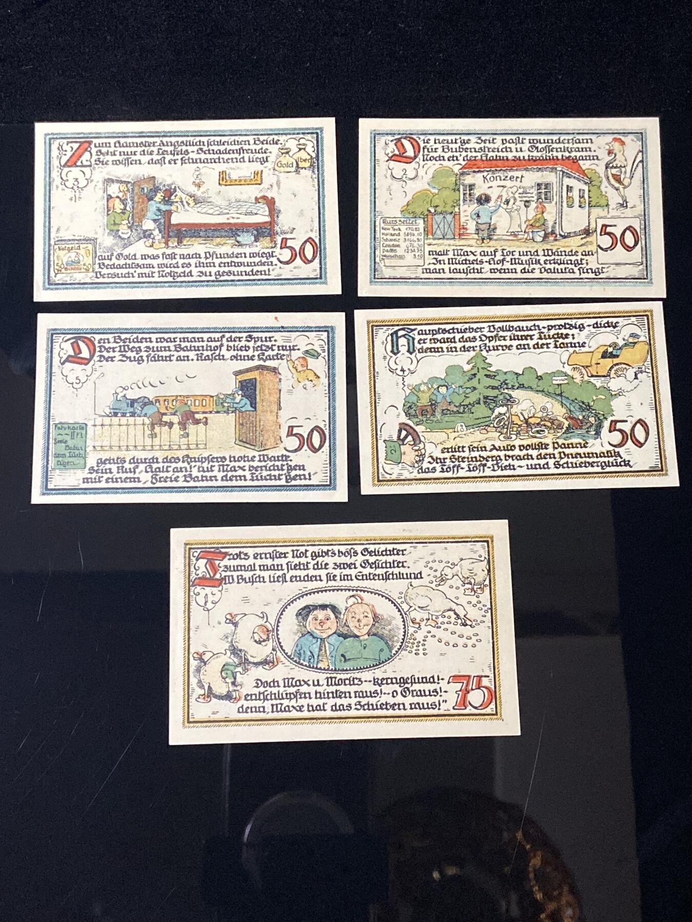 2026年第三十七场(总第二百零六场）德紧纸币特拍场(佣金3%，最低1元) 德紧纸币–德国萨克森-安哈尔特州加特尔斯莱本镇（Gatersleben）50、75芬妮五枚套票