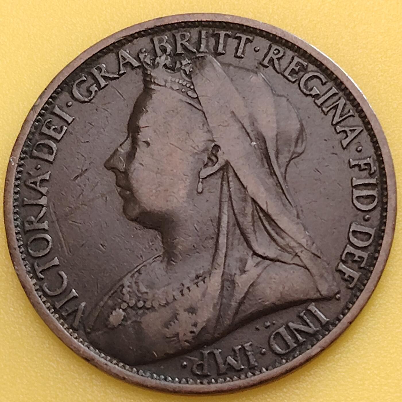 布加迪🐬～世界钱币(上海)🌾第 282 期 /  各国套币和散币 英国🇬🇧 1896年 1便士 维多利亚女王披纱版