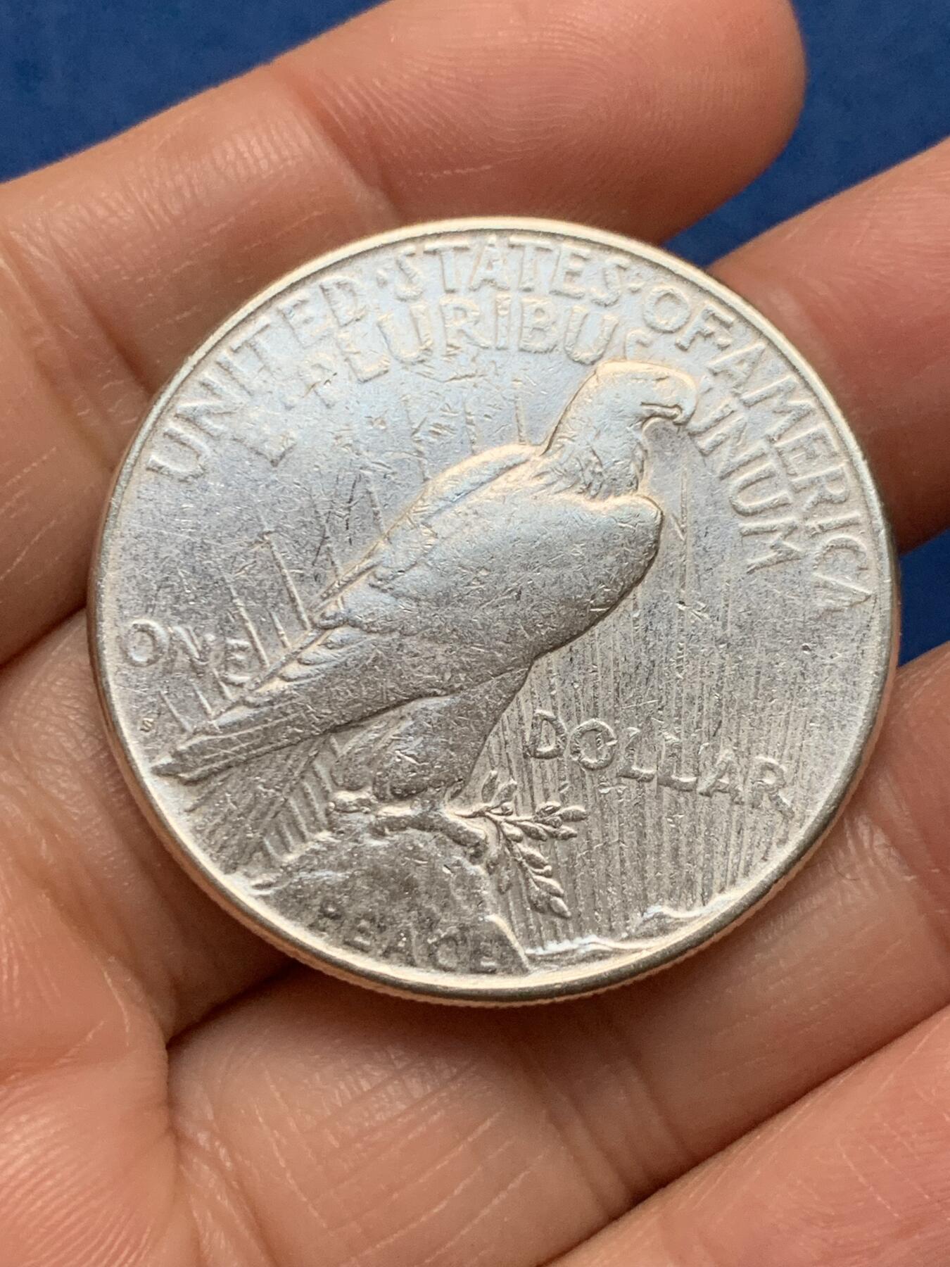 《竞宝斋》第473场 周日，周一 2场连拍 （全场包邮）欢迎送拍 美国1923年和平鸽一元银币