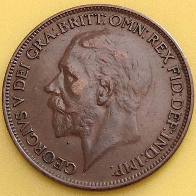 布加迪🐬～世界钱币(上海)🌾第 282 期 /  各国套币和散币 - 英国🇬🇧 1927年 1便士 乔治五世