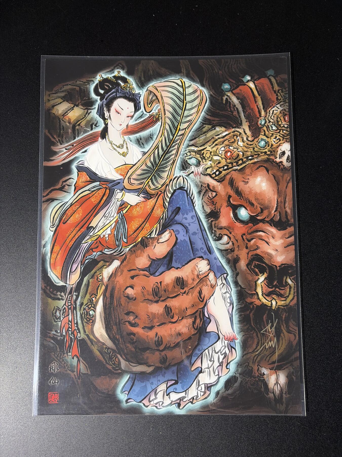 NO.28 好又多金牌大场，每周一站式配齐，方便凑单！（周6晚9点截拍，卖家送拍0抽成！） 【亲签】焱卡 彫仙亲签 铁扇公主 A4装饰画大卡 背后印章