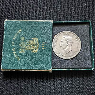 道一币馆币章第一百七十场 - 绿盒 英国1951年乔治六世镍马剑克朗型纪念币