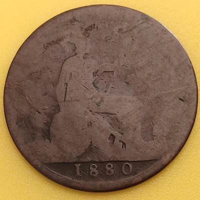 布加迪🐬～世界钱币(上海)🌾第 282 期 /  各国套币和散币 - 英国🇬🇧 1880年 1便士 维多利亚女王 年份清晰