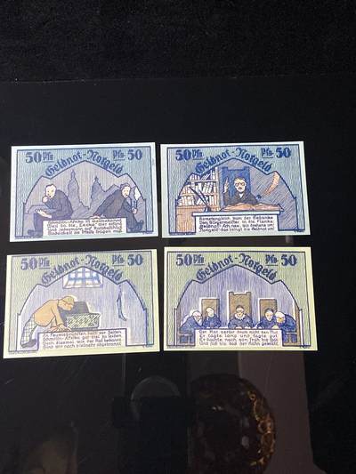 2026年第三十七场(总第二百零六场）德紧纸币特拍场(佣金3%，最低1元) - 德紧纸币–德国图林根州施默尔恩市（Stadt Schmölln）50芬妮四枚套票