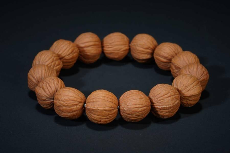 上海都达杂项专场五十八【全场包邮】   猴头凤羽核桃手串93-225