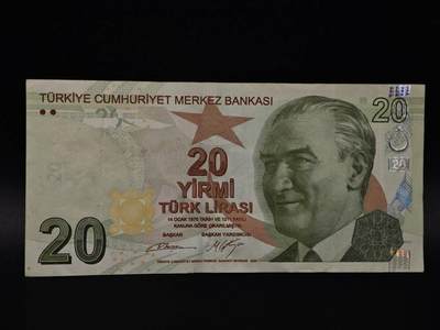  【淘币小摊】限时拍第八百八十四拍   纸币场    每周一统一发货 - 土耳其20里拉纸币【有折】