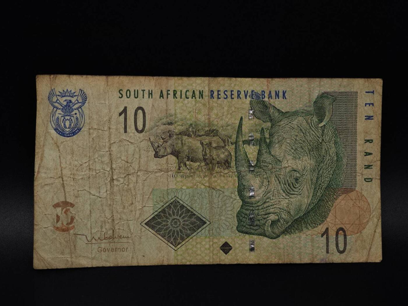  【淘币小摊】限时拍第八百八十四拍   纸币场    每周一统一发货 南非10兰德纸币【有折】