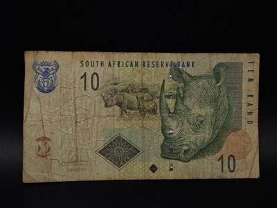  【淘币小摊】限时拍第八百八十四拍   纸币场    每周一统一发货 - 南非10兰德纸币【有折】