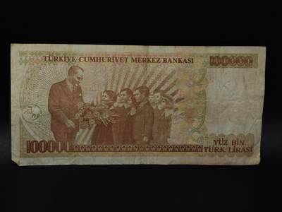  【淘币小摊】限时拍第八百八十四拍   纸币场    每周一统一发货 - 土耳其100000里拉纸币【有折】
