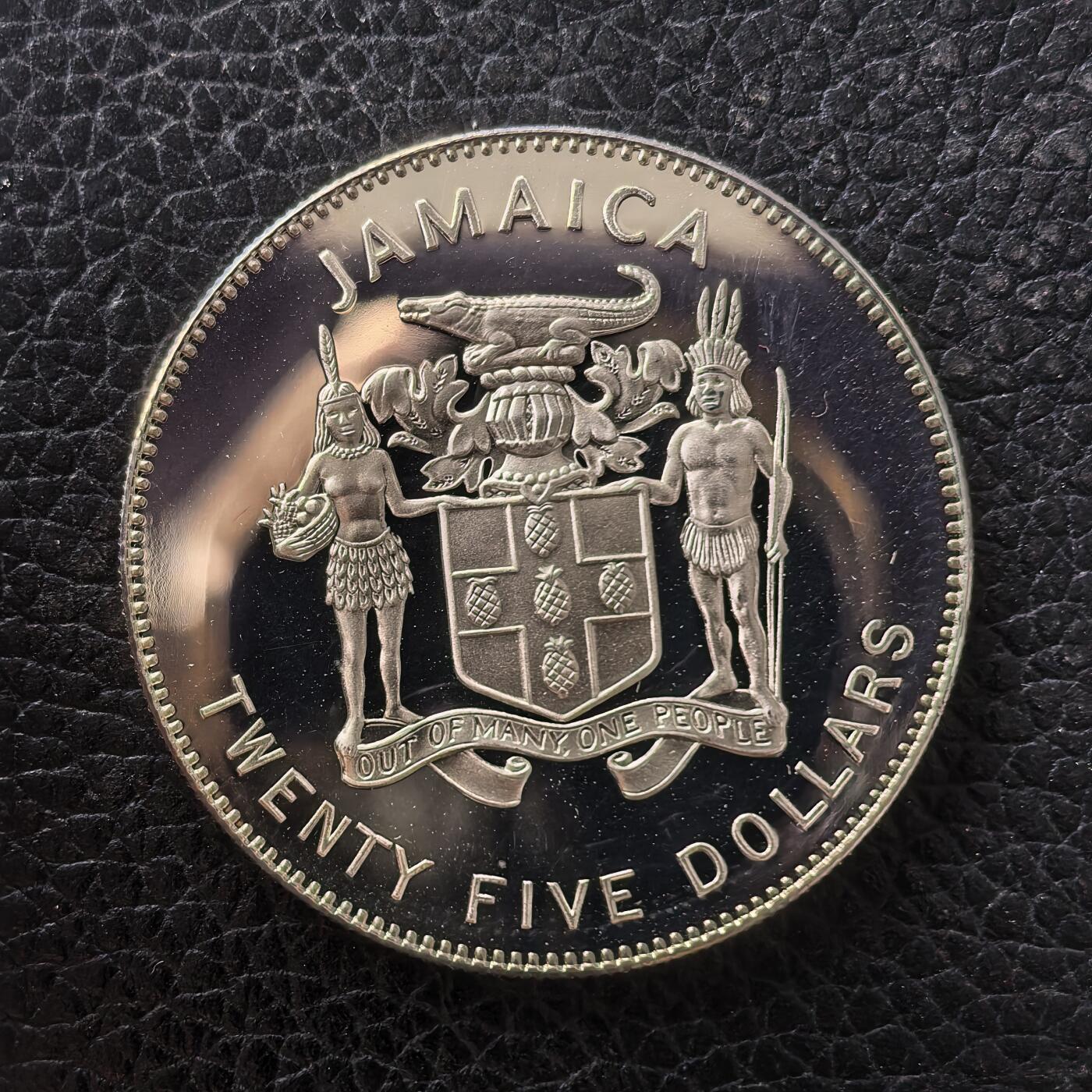 道一币馆币章第一百七十一场 牙买加1995年联合国成立50周年25元精制银币 28.28g 925s 10W
