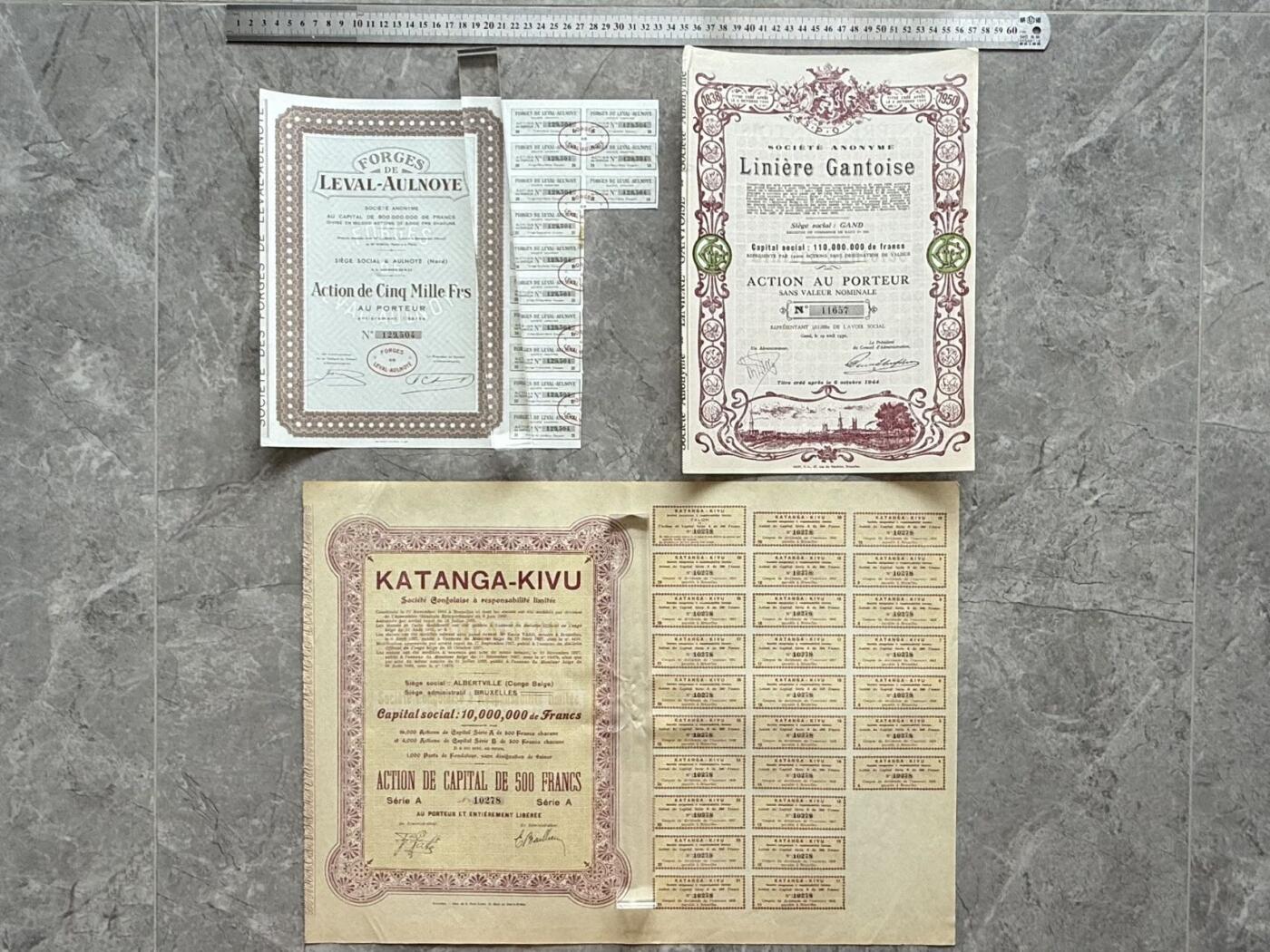 （自动截拍）PMG评级民国纸币专拍第20260324期，全场包邮 【乾奕收藏】出上世纪初欧洲国家企业股票债券12张，部分带分红息票，老股票实物难得，品相如图，老股票债券因材质保存环境等原因均存在不同程度的裂口，破损缺角，折角，虫蛀，老式贴补等瑕疵