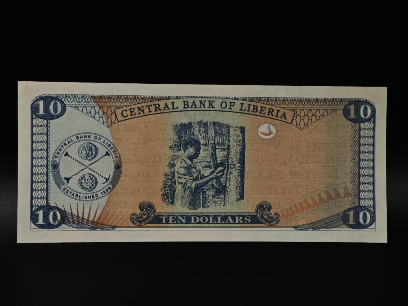  【淘币小摊】限时拍第八百八十四拍   纸币场    每周一统一发货 利比里亚10元纸币