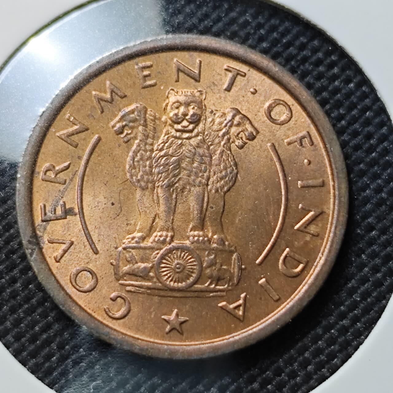 KK钱币收藏小铺   套币专场 2月预留时间 周末发货  1952印度1派沙 小马铜币 好品