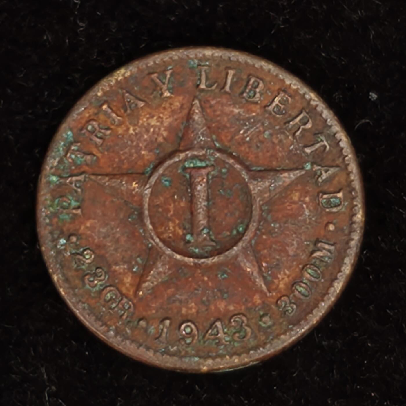 Krab外币市集Vol.27 古巴1943年1分