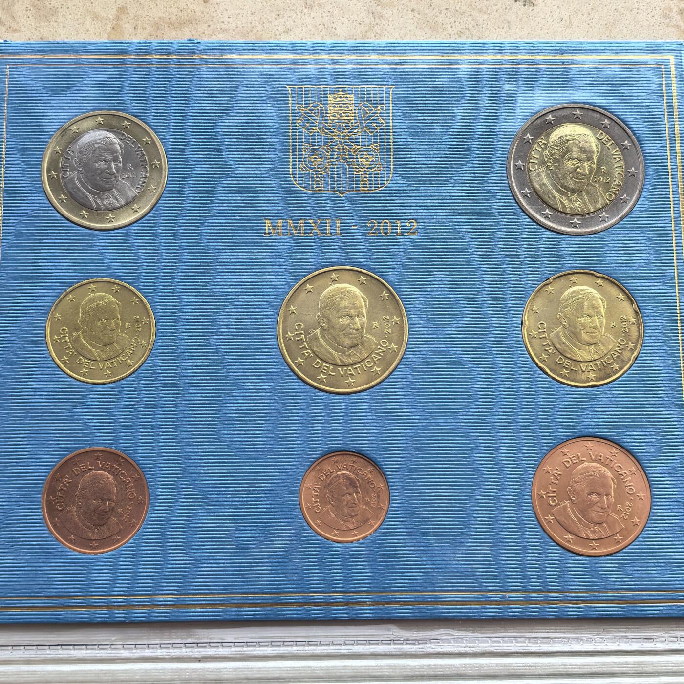 道一币馆币章第一百七十场 原包装 梵蒂冈2012年欧元套币八枚