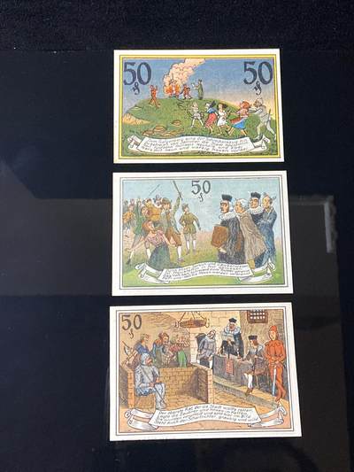 2026年第三十七场(总第二百零六场）德紧纸币特拍场(佣金3%，最低1元) - 德紧纸币–德国波美拉尼亚州诺伊施泰廷市（Stadt Neustettin，今波兰什切青旧城 Szczecinek）50芬妮三枚套票