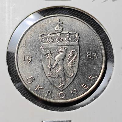 KK钱币收藏小铺   套币专场 2月预留时间 周末发货 - 1983 挪威5克朗