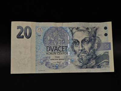  【淘币小摊】限时拍第八百八十四拍   纸币场    每周一统一发货 - 捷克20克朗纸币【有折】