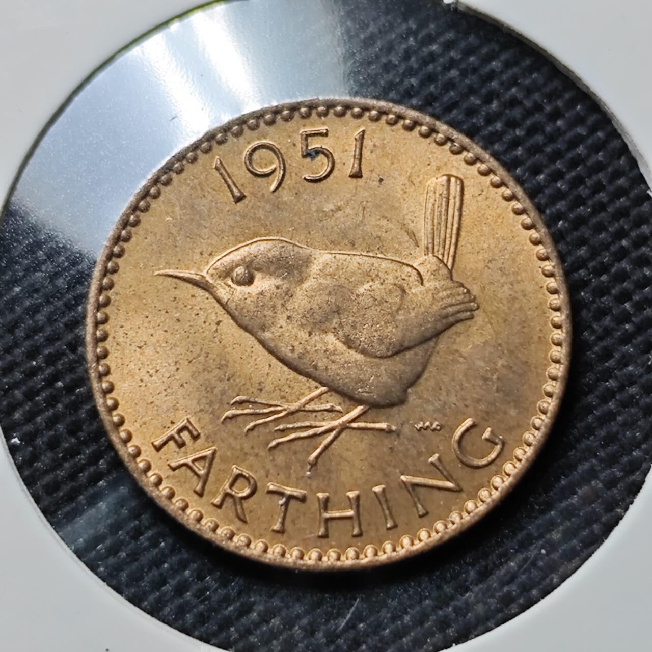 KK钱币收藏小铺   套币专场 2月预留时间 周末发货  1951英国1法新铜币 好品