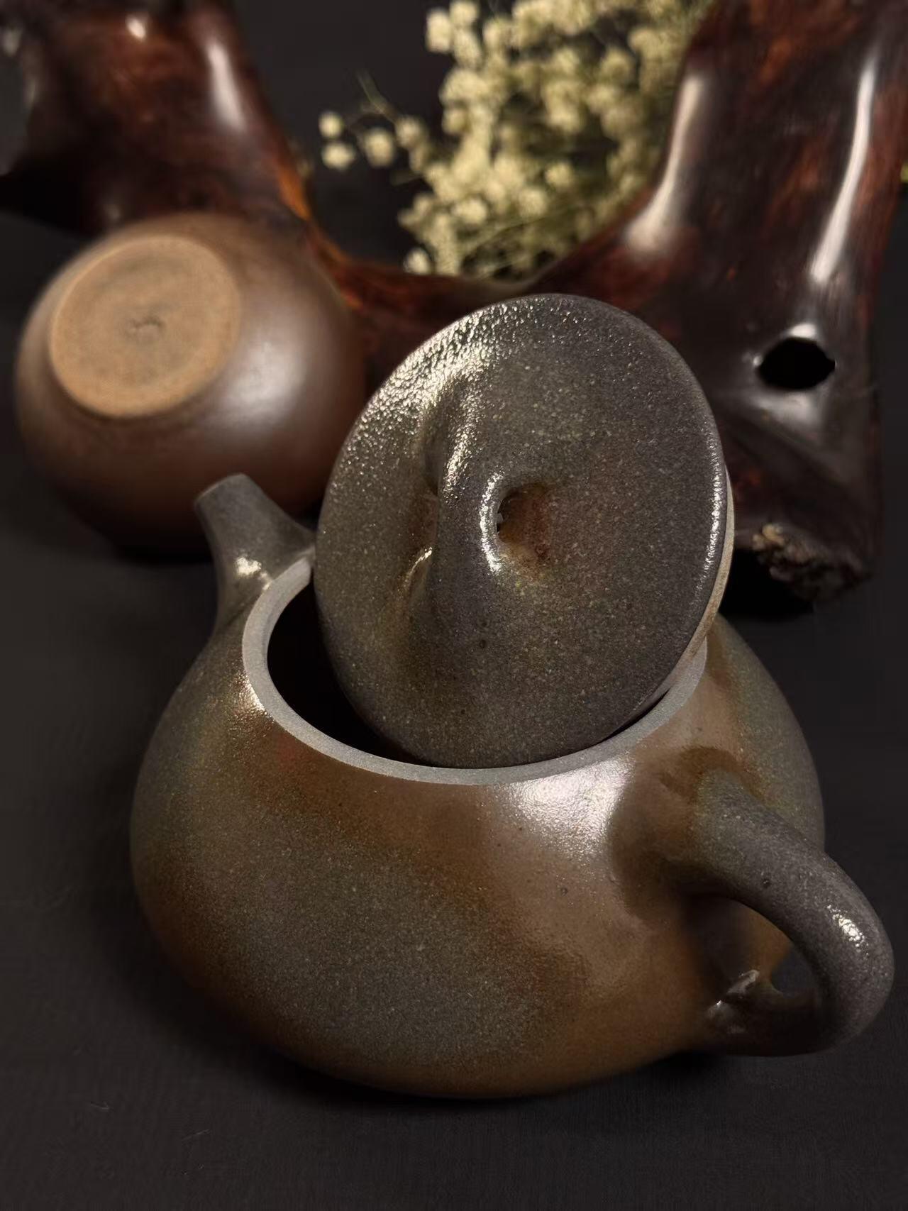 零元拍：原矿紫砂壶柴烧石黄景舟+柴烧主人杯（250CC左右）