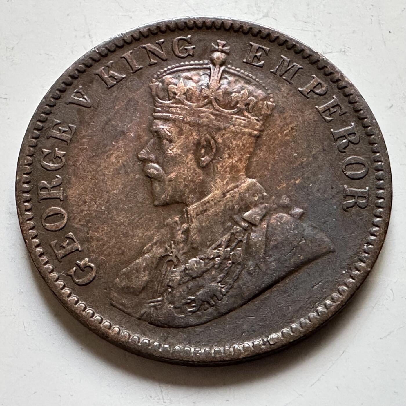 🌹外币初藏🌹🐯2026年第34场   每周二四六晚8️⃣点 接代拍 英属印度1931年乔治五世 1/4安娜铜币