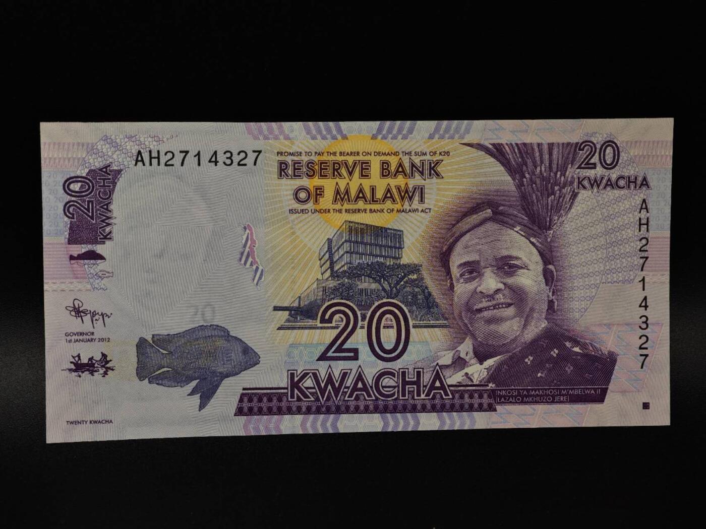  【淘币小摊】限时拍第八百八十四拍   纸币场    每周一统一发货 马拉维20克瓦查纸币