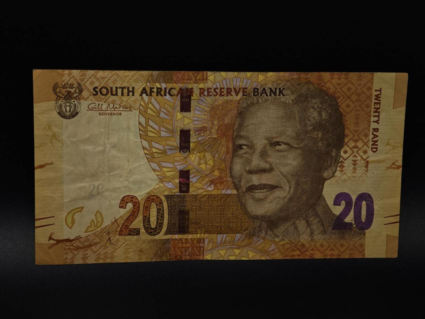  【淘币小摊】限时拍第八百八十四拍   纸币场    每周一统一发货 南非20兰德纸币【有折】