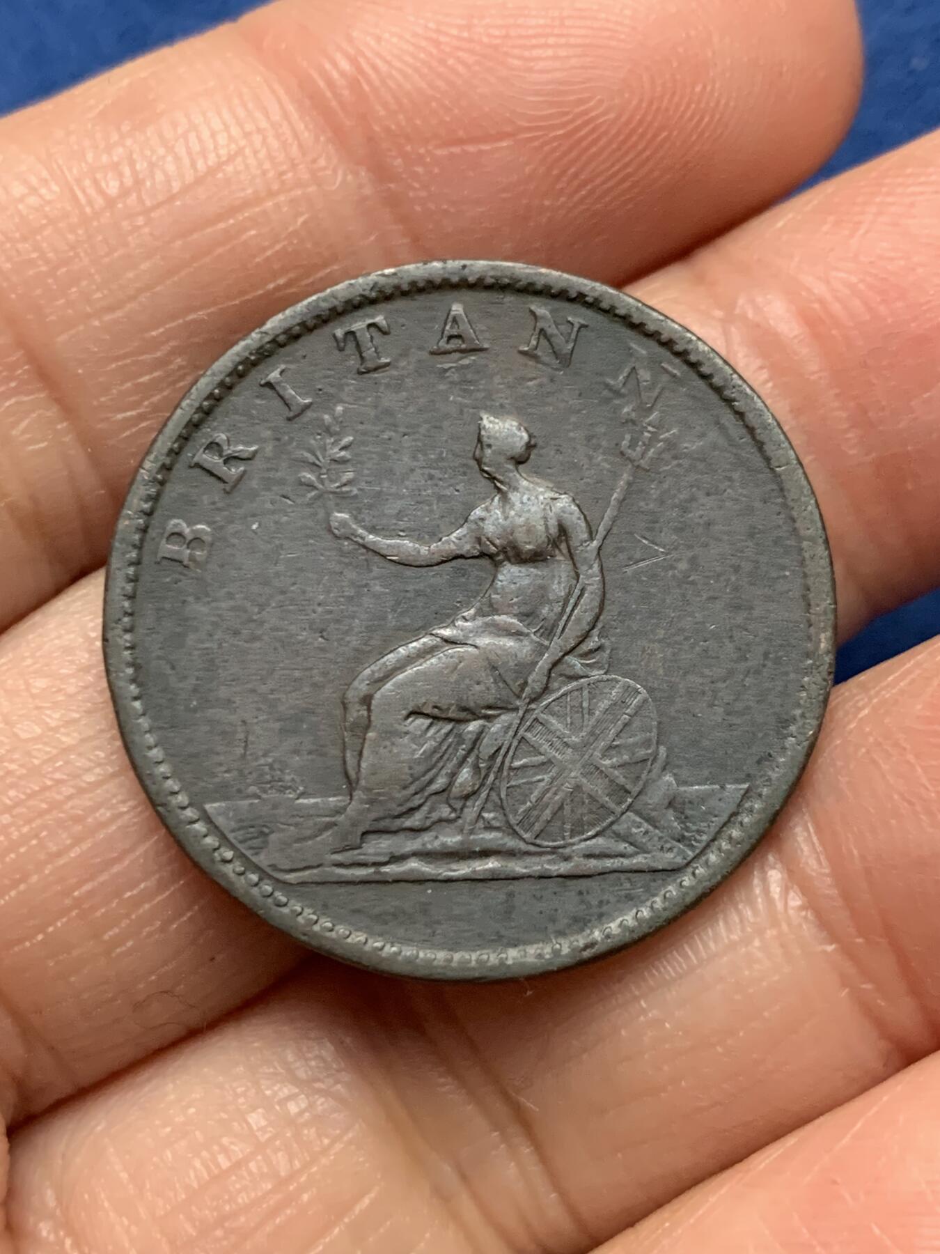 《竞宝斋》第473场 周日，周一 2场连拍 （全场包邮）欢迎送拍 英国 1806年 乔治三世 1/2便士铜币