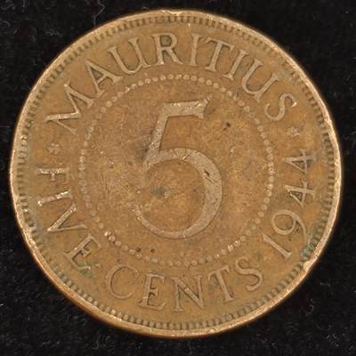 Krab外币市集Vol.27 - 毛里求斯1944年5分