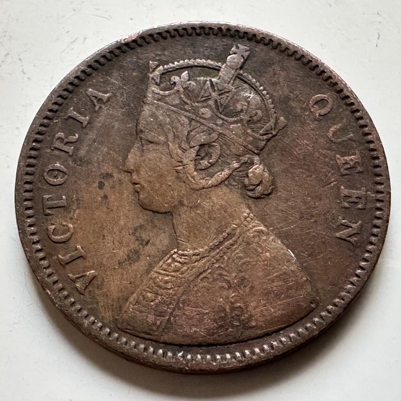 🌹外币初藏🌹🐯2026年第34场   每周二四六晚8️⃣点 接代拍 英属印度1862年维多利亚女王 1/4安娜铜币