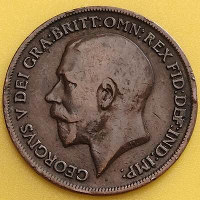 布加迪🐬～世界钱币(上海)🌾第 282 期 /  各国套币和散币 - 英国🇬🇧 1917年 1便士 乔治五世