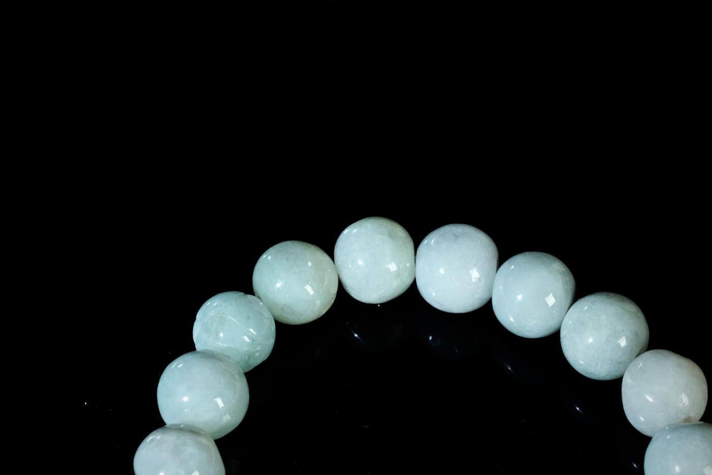 上海都达杂项专场五十八【全场包邮】  石英岩玉1.1圆珠手串93-99