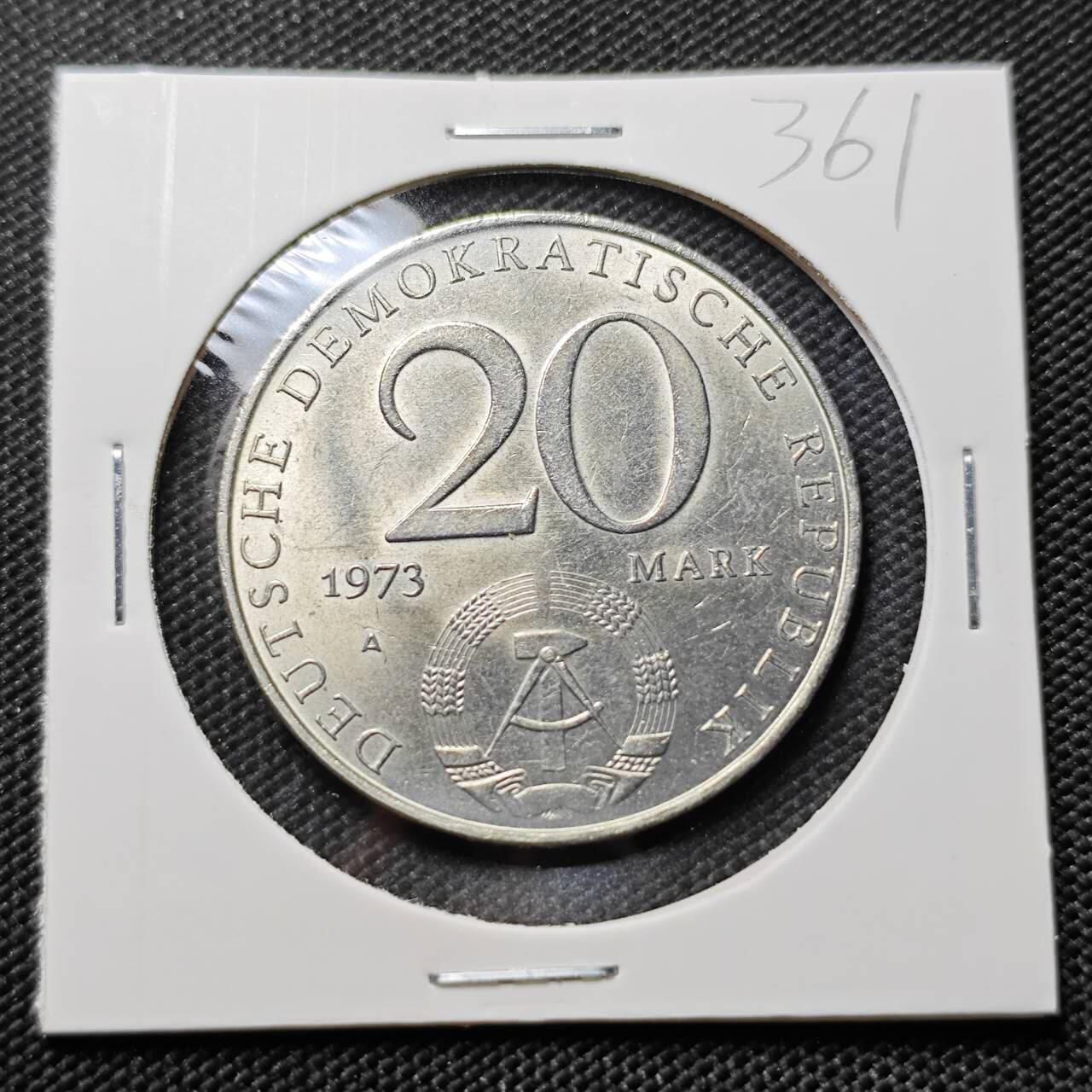 KK钱币收藏小铺   套币专场 2月预留时间 周末发货 1973东德20马克纪念币 